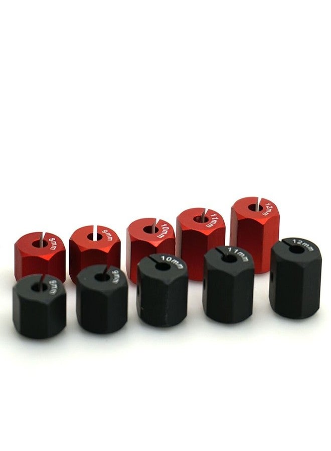QUE-T Aluminum 8mm Thickness 12mm Wheel Hex Drive Adaptors with Pins & Screws for Most of 1/10 RC Crawler Car Black - Image 5